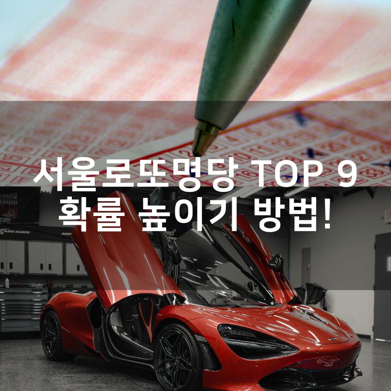 서울로또명당 TOP 9 확률 높이기 방법!