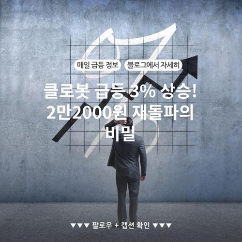 클로봇 급등 3% 상승! 2만2000원 재돌파의 비밀