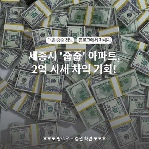 세종시 '줍줍' 아파트, 2억 시세 차익 기회!