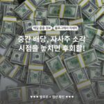 중간 배당, 자사주 소각 시점을 놓치면 후회할!
