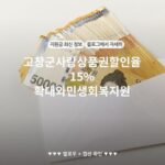 고창군사랑상품권할인율15%확대와민생회복지원